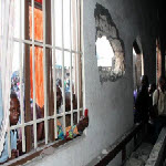 Une maison dtruite par des obus  Goma