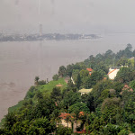 Une vue du fleuve Congo prise  partir de Kinshasa le 13/02/2014