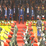Passage des troupes devant la tribune d'honneur lors du dfil  Matadi, le 30/06/2015  l'occasion du 55e anniversaire de l'indpendance de la RDC