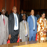 Des snateurs lors de l'ouverture de la session parlementaire ordinaire le 15/03/2014 au palais du peuple de Kinshasa