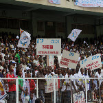 Quelques partisans de l?UDPS au stade des martyrs  Kinshasa