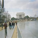 Ambiance au Lincoln Memorial quelques heures aprs l'inauguration historique du premier Pr ...