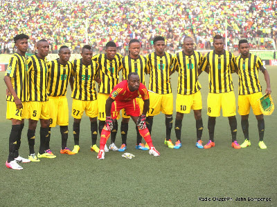 L'quipe de l'As Vita club de la RDC le 27/07/2014 au stade Tata Raphal de Kinshasa, lors du match contre Al Hilal du Soudan dans le cadre de la quatrime journe des quarts de finale de la Ligue des champions africaine