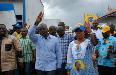 Joseph et Olive Kabila en campagne lectorale  M'buji Mayi