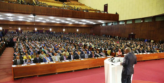 Joseph Kabila lors de son discours ce mercredi devant le congrs
