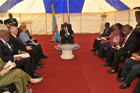 Joseph Kabila et Hillary Clinton  Goma au Nord-Kivu
