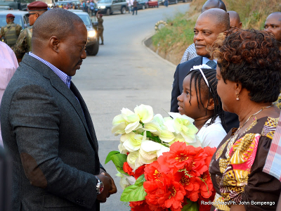 Le Prsident Joseph Kabila lors de son arrive  Matadi chef lieu de la province du Congo centrale le 29/06/2015  la veille de la clbration du 55m anniversaire de l'indpendance de la RDC
