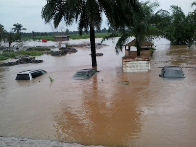 Inondation dans le quartier Des Marais  Kinshasa au bord de la rivire N'djili. Radio Okapi/Ph. Emmanuel Imbanda