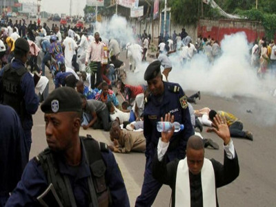 Rpression d'une manifestation  Kinshasa
