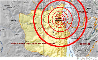 Un fort sisme a affect ce matin, aux environs de 09H35 heure locale (07H35 TU), la rgion des Grands lacs africains et a t ressenti en Rpublique dmocratique du Congo (RDC) ainsi que dans les pays avoisinants du Rwanda et du Burundi. Selon l'Observatoire volcanologique de Goma, Nord-Kivu, l'picentre de ce sisme, d'une magnitude de 6 sur l'chelle de Richter et qui a affect les villes de Bukavu et de Goma, ainsi que leurs environs, se situerait  Kabar,  20 km au nord de Bukavu, chef-lieu de la province du Sud Kivu,  l'est de la RDC.