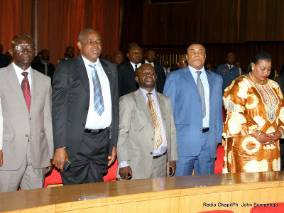 Des snateurs lors de l'ouverture de la session parlementaire ordinaire le 15/03/2014 au palais du peuple de Kinshasa