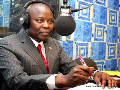 Le prsident de l'Union pour la nation congolaise (UNC), Vital Kamerhe le 26/03/2015 au studio de Radio Okapi/Ph. John Bompengo