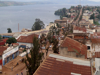 Une vue aérienne de la ville de Bukavu