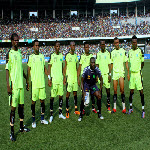 L'équipe de l'AS V-Club ce 17/05/2011 au Stade des Martyrs à Kinshasa, lors du match contre DCMP