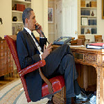Le president Barack Obama dans la Maison Blanche en 2010