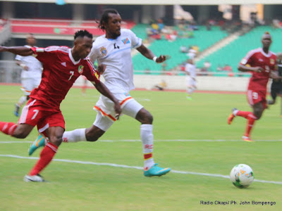 Duel entre les  Diables rouges de la République du Congo et les  Léopards de la R D Congo à Brazzaville, le 11/08/2017 lors du 3ème tour qualificatif du Championnat d'Afrique (CHAN)- Kenya 2018 Radio Okapi/Ph. John Bompengo