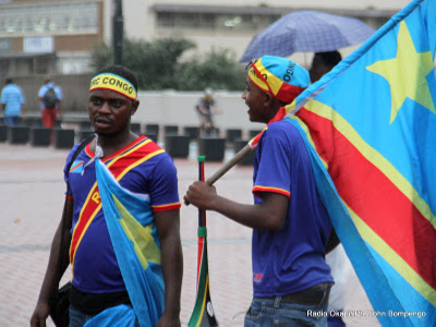 Des Congolais avant le match de Caf le 28/01/2013 entre RDC-Mali : 1-1 à Durban en Afrique du Sud
