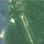 Vue aérienne de l'aéroport de Libenge, Equateur, République démocratique du Congo