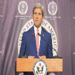 John Kerry le 4/05/2014 lors d'une confrence de presse  Kinshasa