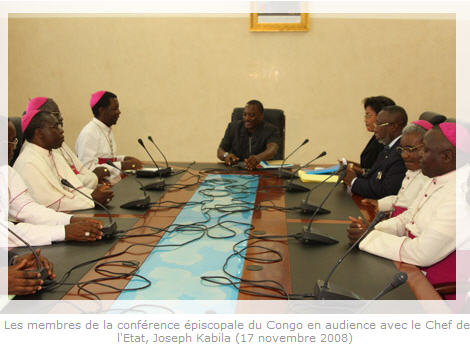 L'Evêque de Tshumbe, Mgr Nicolas Djomo, a appelé, au nom de la conférence épiscopale du Congo, les parties au conflit dans l'Est de la RDC à la négociation en vue de mettre fin à la guerre dans cette partie du pays, à l'issue d'un entretien lundi à Kinshasa avec le Président Joseph Kabila Kabange.
