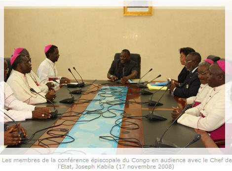 L'Evque de Tshumbe, Mgr Nicolas Djomo, a appel, au nom de la confrence piscopale du Congo, les parties au conflit dans l'Est de la RDC  la ngociation en vue de mettre fin  la guerre dans cette partie du pays,  l'issue d'un entretien lundi  Kinshasa avec le Prsident Joseph Kabila Kabange.
