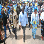 Joseph et Olive Lembe Kabila en campagne électorale à Mbuji Mayi