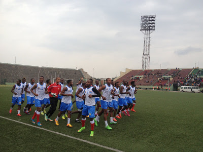 Séance d'entraînement des Léopards de la RDC au stade Tata Raphaël. Radio Okapi/Ph. Nana Mbala