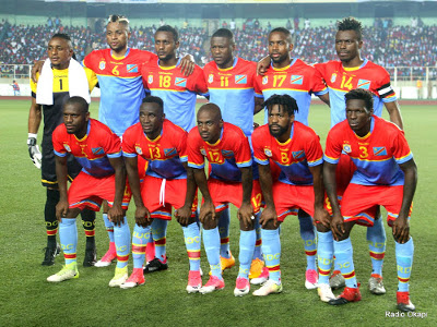 Les Léopards de la RDC lors de leur match contre les Diables rouges du Congo samedi 10 juin 2017 au stade des Martyrs de Kinshasa – première journée des éliminatoires de la CAN-2019 (3-1)