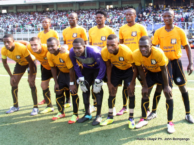 L'équipe de Lupopo le 20/05/2012 au stade des Martyrs à Kinshasa, lors du match contre DCMP