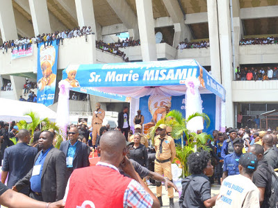 Women protested in front of UN offices in Kinshasa on Friday