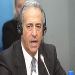 Russ Feingold, envoy spcial du prsident Barack Obama dans les Grands Lacs le 03/06/2014 au quartier gnral de la Monusco  Kinshasa, lors d'une confrence de presse