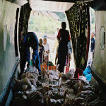 Des sacs de minerais en transportation vers Goma