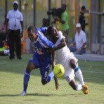 Deo Kanda du TP Mazembe lors du match contre Berekum Chelsea en Ligue des champions