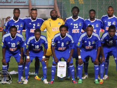 Les joueurs du TP Mazembe posant avant le match contre Zamalek au Caire (Egypte) dimanche 19 aot 2012