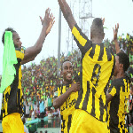 AS Vita celebrate their win against CS Sfaxien in Kinshasa on 9.21.2014