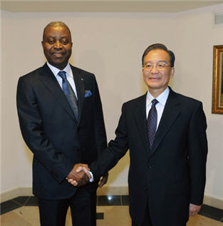 Wen Jiabao et Adolphe Muzito