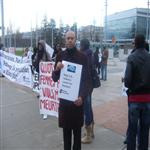 Manifestation, place des Nations à Genève, organisée par CORPUS et Amnesty international p ...