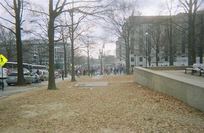 Ambiance dans les rues de Washington, DC, sur Virginia Avenue, quelques heures aprs l'inauguration du Prsident Barack Obama.