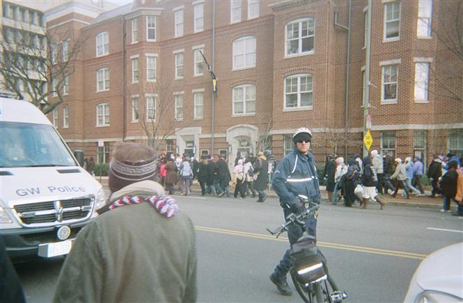 Ambiance dans les rues de Washington, DC, dans le quartier de Foggy Bottom, quelques heures aprs l'inauguration du Prsident Barack Obama.